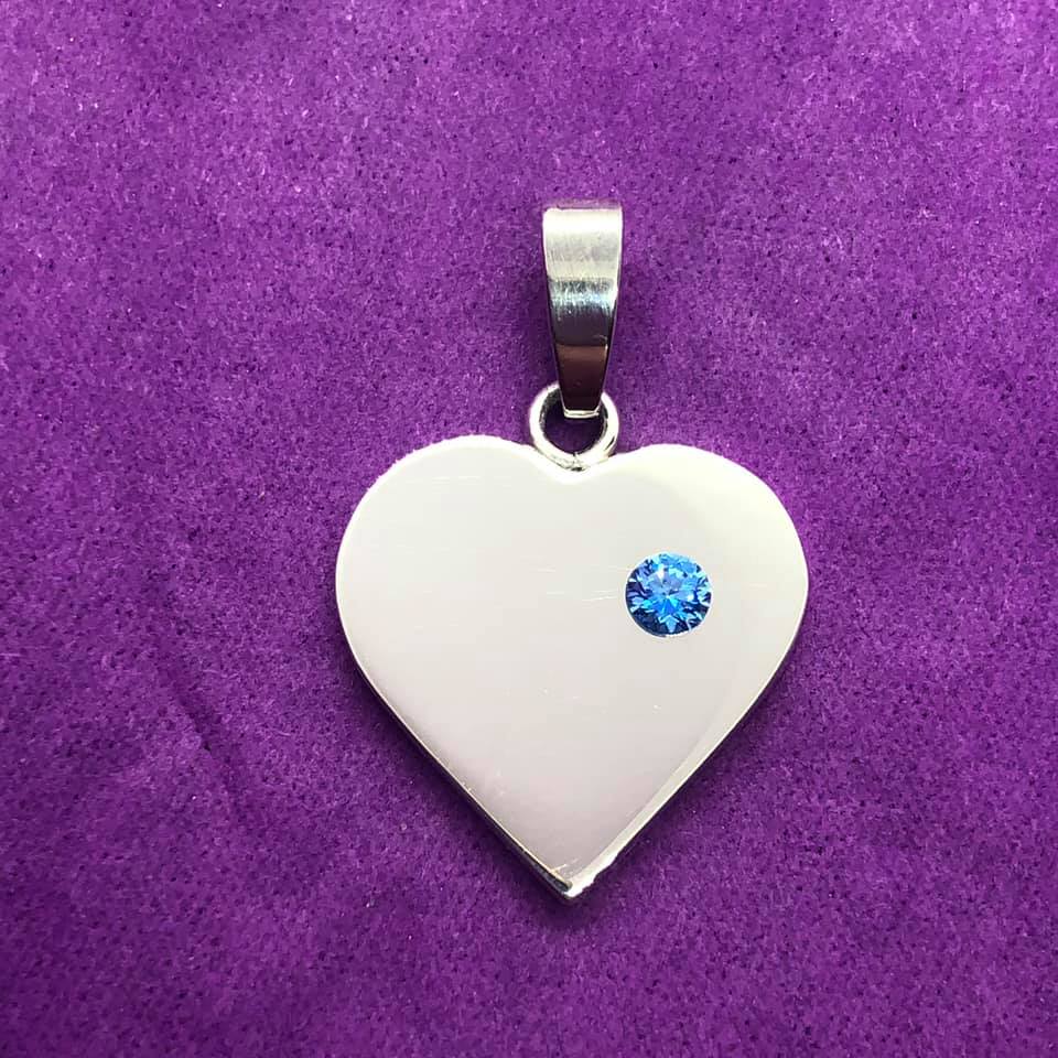 Met Liefs hanger met blauwe zirconia