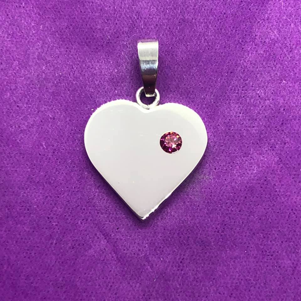 Met Liefs hanger met rode zirconia